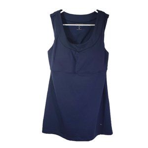 Athleta Size 38D Navy Blue Stretchy Athletic Built-in Bra Sleeveless Tank Top